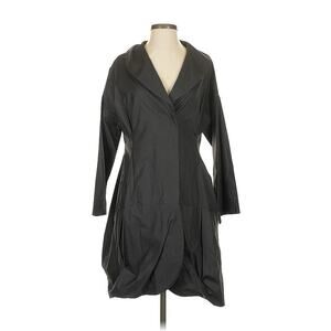 lungta de fancy Black Opera Coat Draped Cotton 4